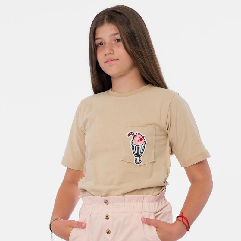 Childrens t-shirt For a girl  RG Ice Cream   -  Beige