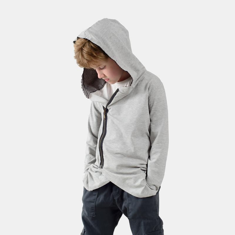 Childrens sweatshirt with a hood For a boy  RG  Gray