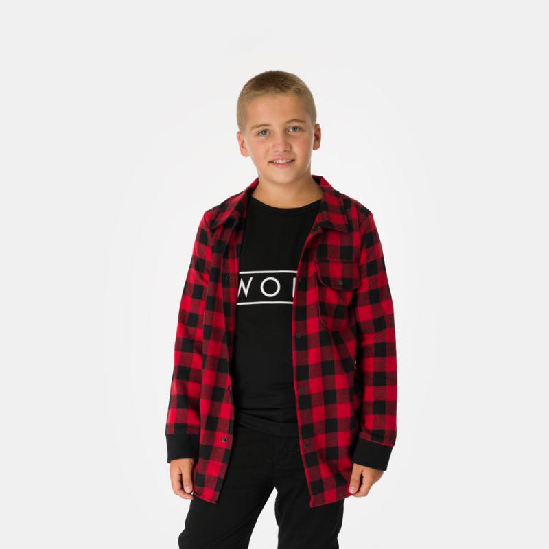 Παιδικό πουκάμισο Για Αγόρι ραμμένο Κοντομάνικη μπλούζα  RG  Κοκκινο