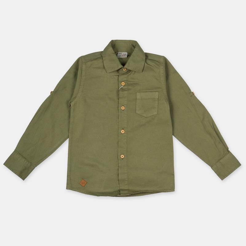 Childrens shirt with pocket For a boy  Rois khaki  Green