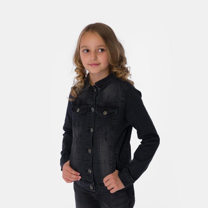 Childrens denim jacket For a girl  Rois girl black denim  Black