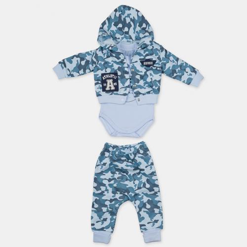 Бебешки комплект от 3 части за момче Airforce Blue Син
