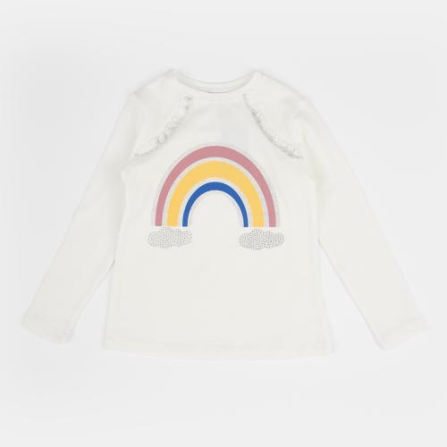 Детска блуза тънко трико Rainbow Бяла