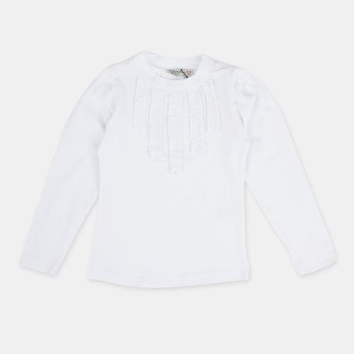 Детска блуза за момиче изчистен дизайн Simple White Бяла
