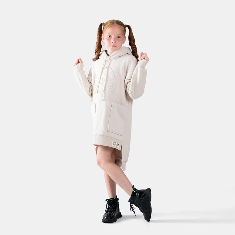 Childrens tunic with a hood For a girl  RG NUDE  Beige