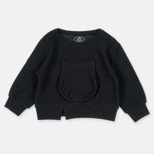 Детска блуза за момче с джоб Black Escabel Черна
