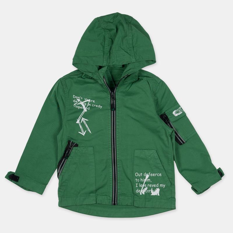 Childrens spring jacket with a hood For a boy  Dont There Green