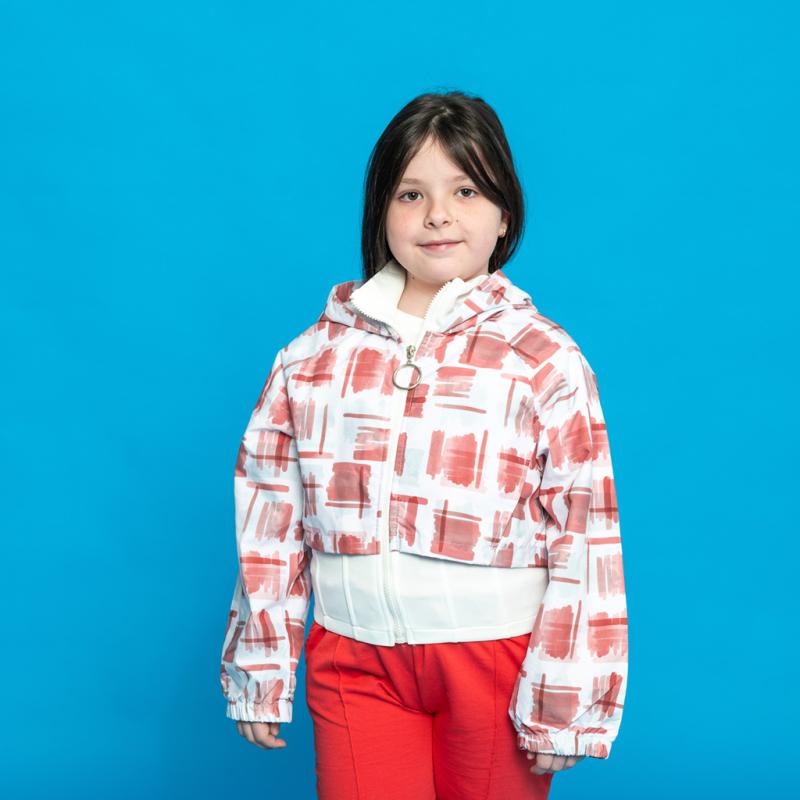 Childrens Transitional jacket For a girl  Escabel Red and White