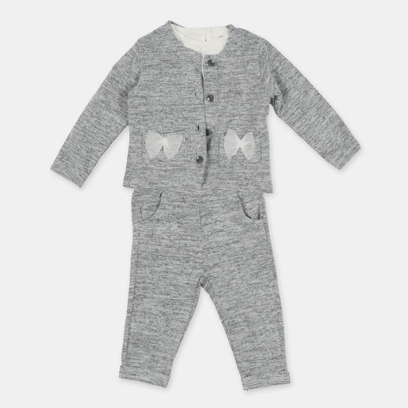 Childrens clothing set 3 parts For a girl  Cikoby Gray   -  Gray