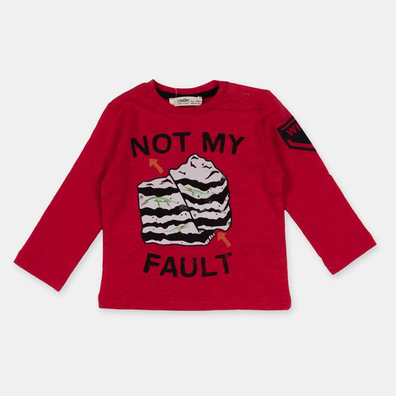 Childrens blouse For a boy  Cikoby Not My Fault  Red