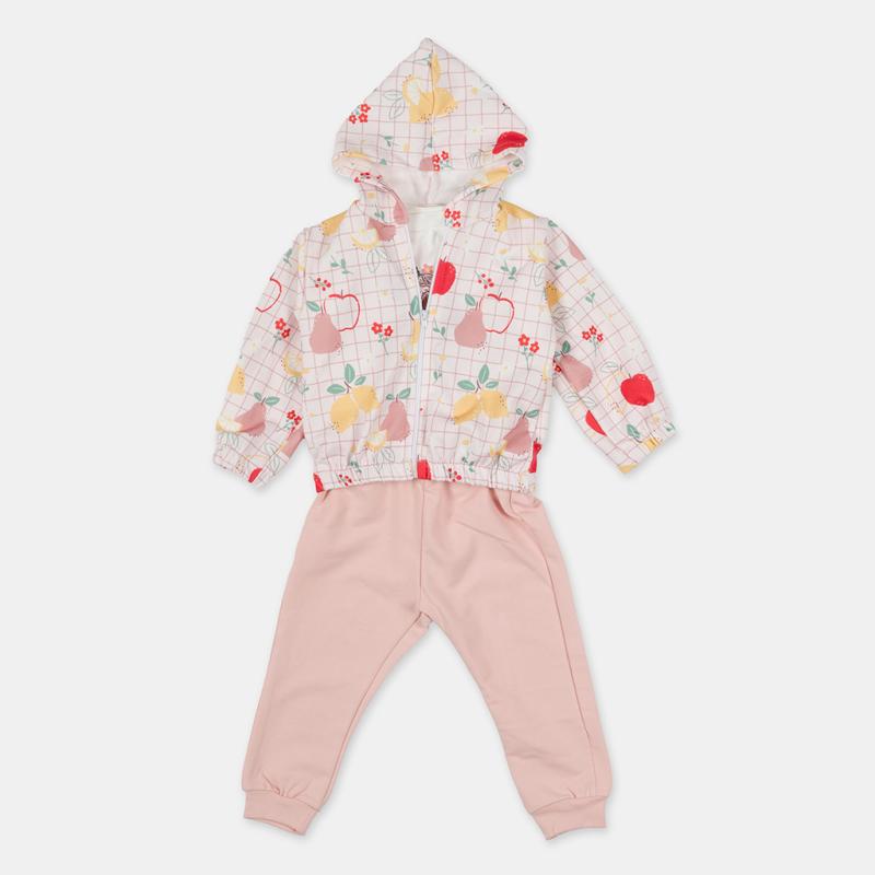 Childrens clothing set with jacket For a girl  -   Fruits  3 parts