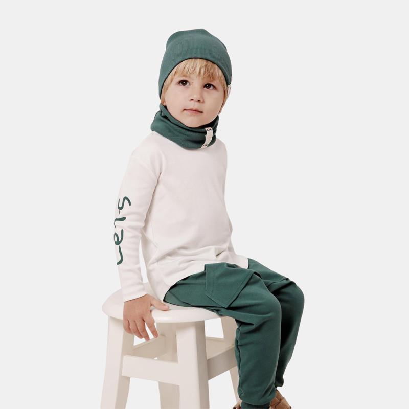 Childrens clothing set For a boy  RG Petrol  4 parts with a hat Green