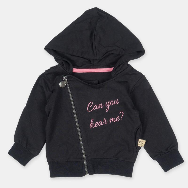 Childrens sweatshirt For a girl  RG Can you?  black