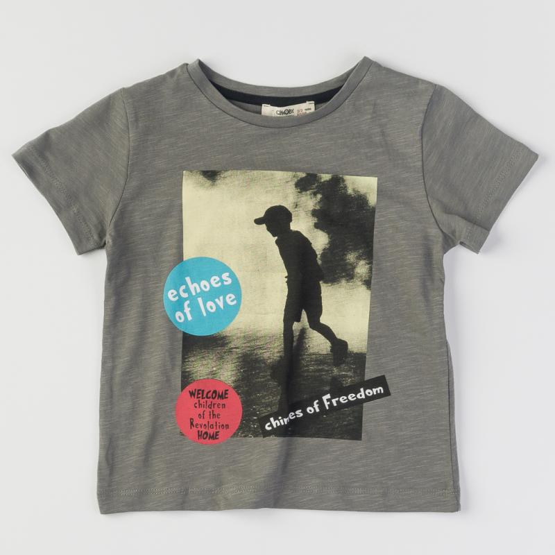 Childrens t-shirt For a boy  Echoes of love   - Зелена