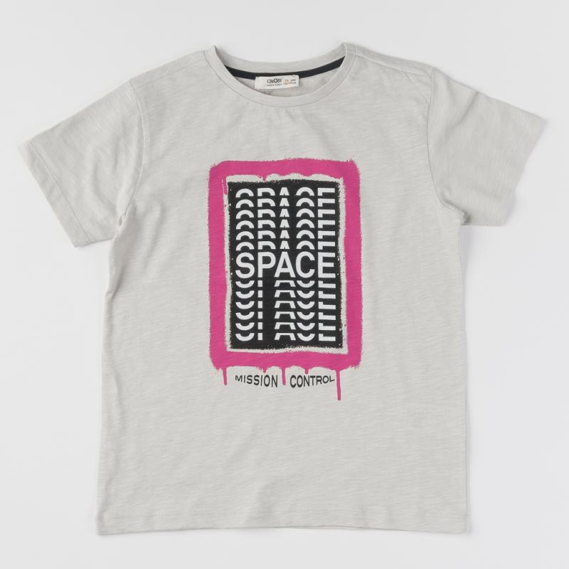Детска тениска  момче Space -  Сива