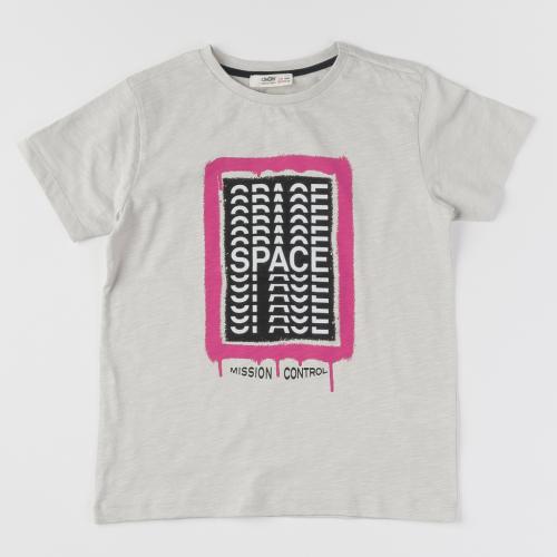 Детска тениска за момче Space -  Сива