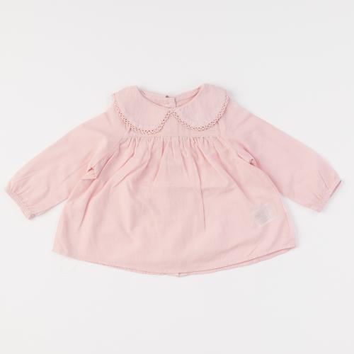 Детска риза за момиче с яка Cikoby Pink Розова