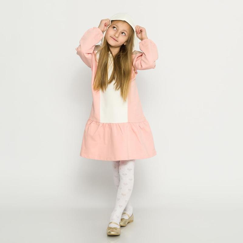 Dětské šaty s dlouhými rukávy s kapucí  Cikoby  Růžová