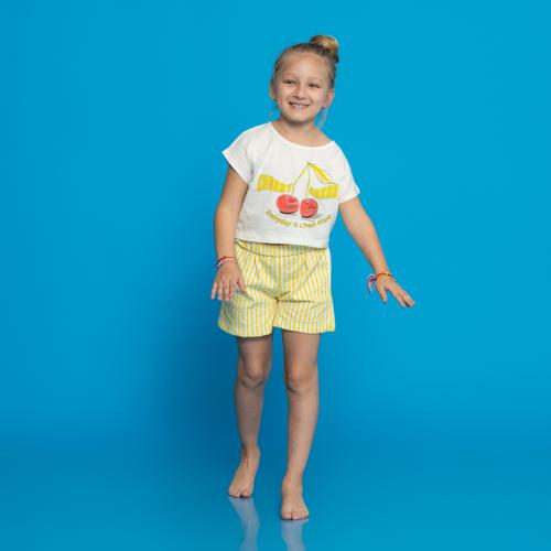Детски комплект за момиче -  тениска и къси панталонки Cherry