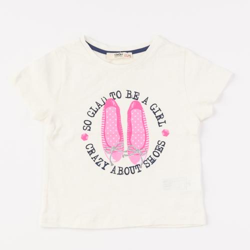 Детска тениска за момиче So glad - Бяла