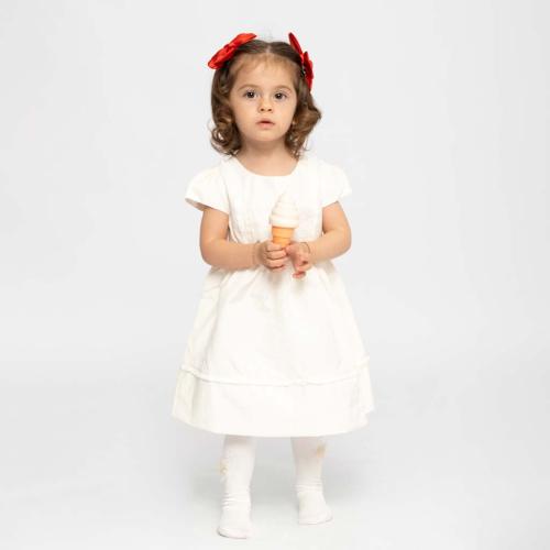 Детска рокля с къс ръкав Cikoby Бежова