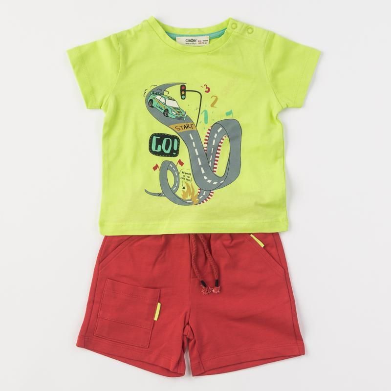 Childrens clothing set For a boy t-shirt and shorts  Cikoby Go!  Green