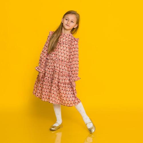 Детска рокля Cikoby с дълъг ръкав Voals Розова