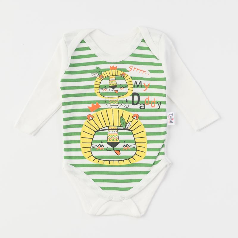 Baby bodysuit with long sleeves For a boy   My Daddy  White