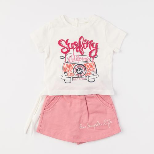 Детски комплект за момиче -  тениска и къси панталонки California