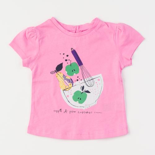 Детска тениска за момиче Cikoby Cupcakes - Розова