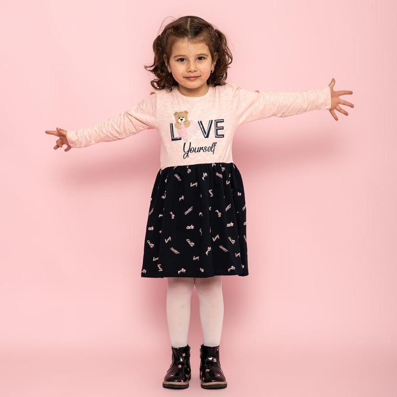 child dress with long sleeves  Breeze Love yourself  Pink