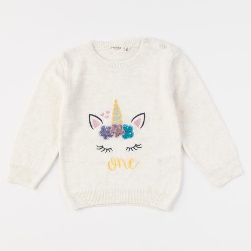 Детски пуловер за момиче Breeze One Бежов