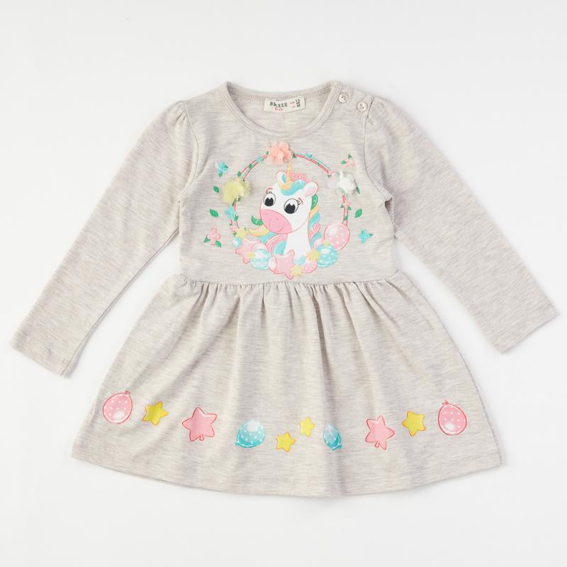 Παιδικο φορεμα με μακρυ μανικι  Breeze   Unicorn  Γκριζο