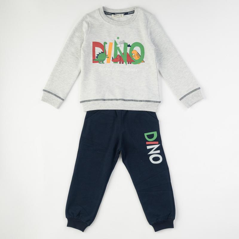 Childrens clothing set For a boy  Breeze   Dino  Gray