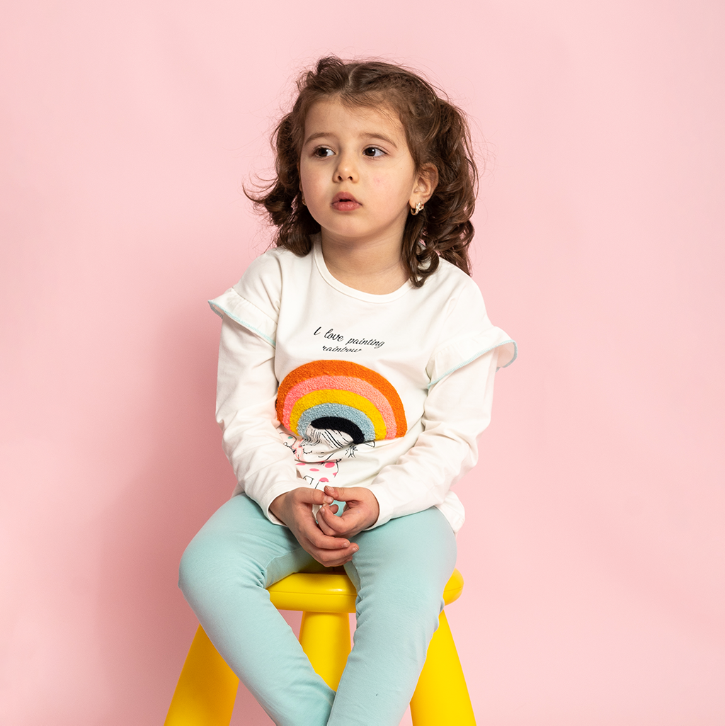 Παιδικό σετ με  μπλουζα και κολαν Για Κορίτσια  Rainbow