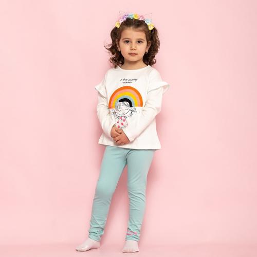 Детски комплект блу и клин  момиче Rainbow