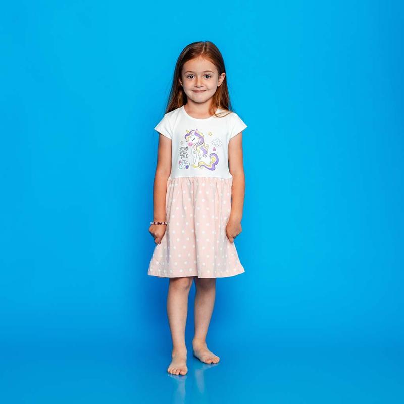 child dress with short sleeves  Breeze   Dream  Pink
