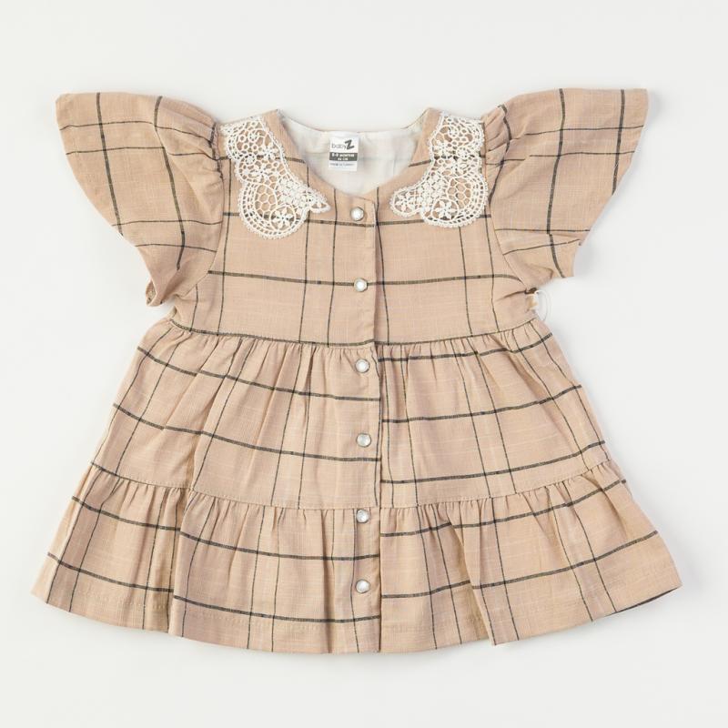 child dress with lace Short sleeve Beige