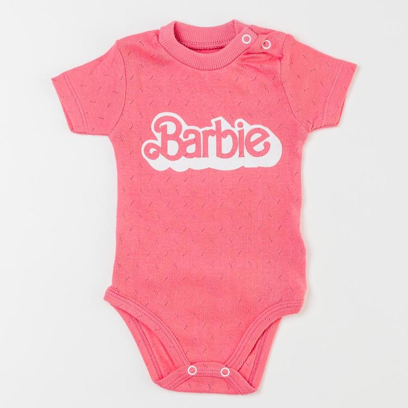 Baby bodysuit with short sleeves For a girl  -  Pink