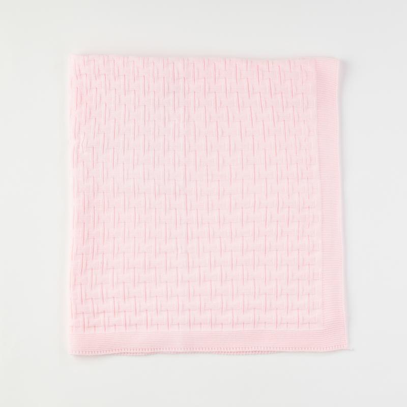 Бебешка пелена одеялце 90x80. Светлорозова