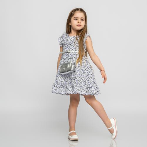 Детска рокля без ръкав Flowers с чантичка и колан