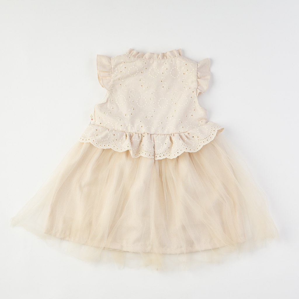 Παιδικο φορεμα με τουλι  Lilax   -  Μπεζ
