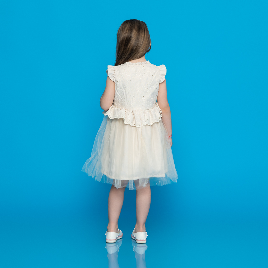 Παιδικο φορεμα με τουλι  Lilax   -  Μπεζ