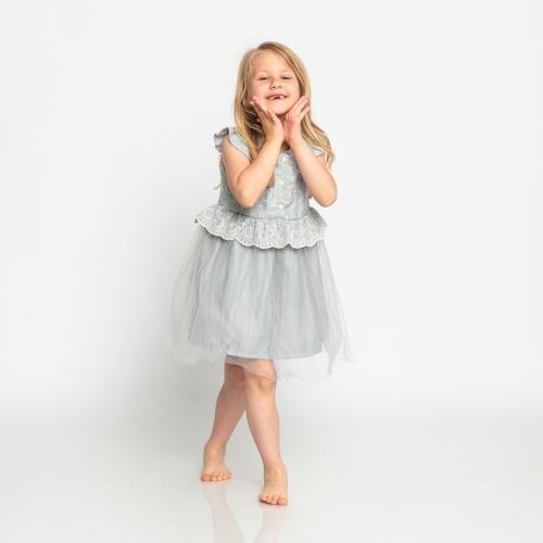Детска рокля с тюл Lilax - Синя