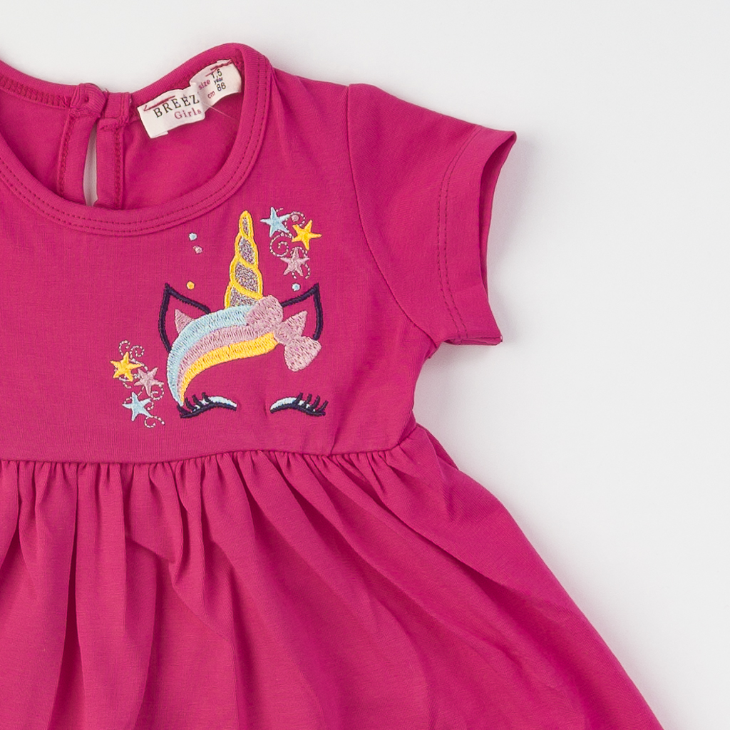 παιδικο φορεμα με κοντο μανικι  Breeze   Unicorn   -  Ροζε