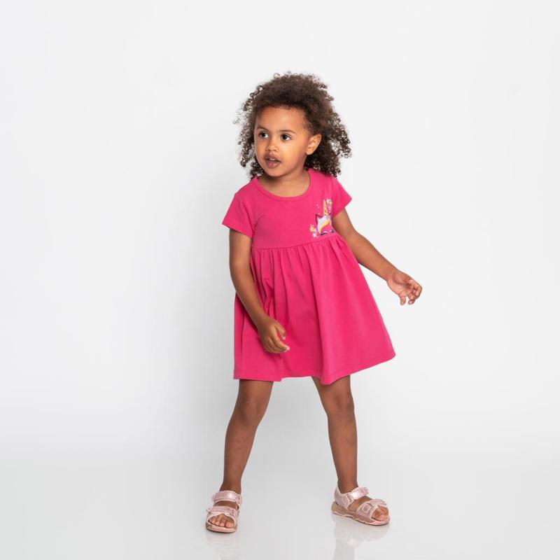 child dress with short sleeves  Breeze   Unicorn   -  Pink