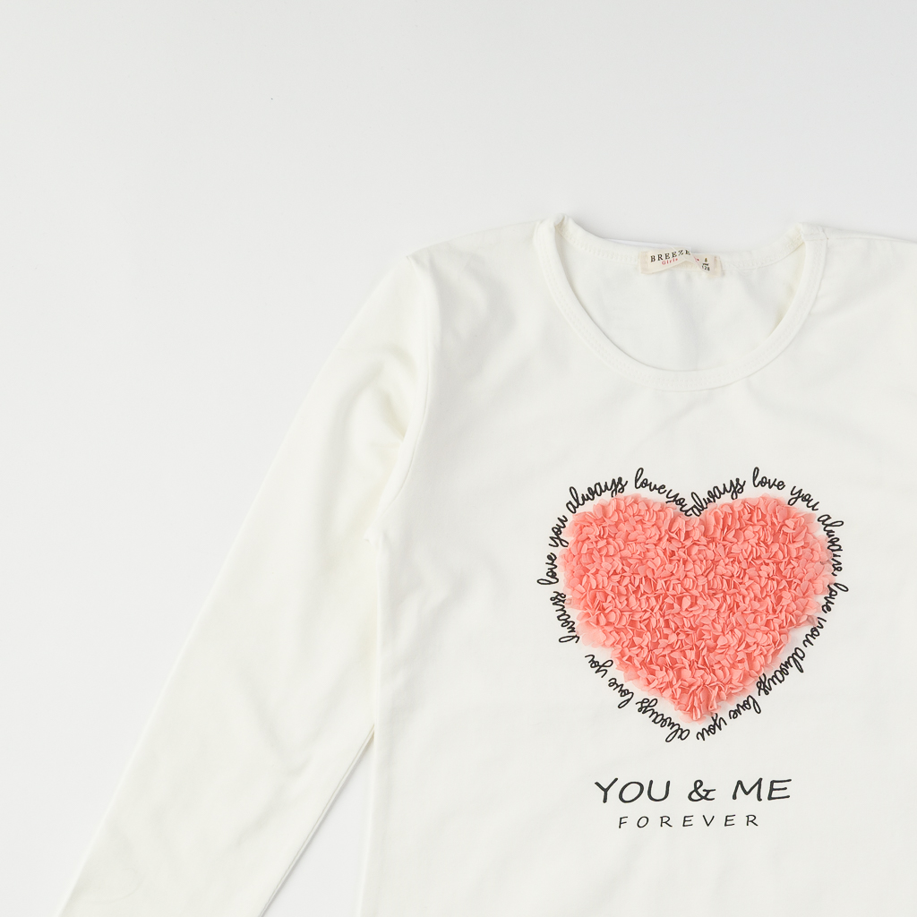 Παιδικη μπλουζα Για Κορίτσι  Breeze Love   -  ασπρα