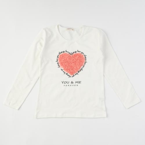 Детска блуза за момиче Breeze Love - Бяла