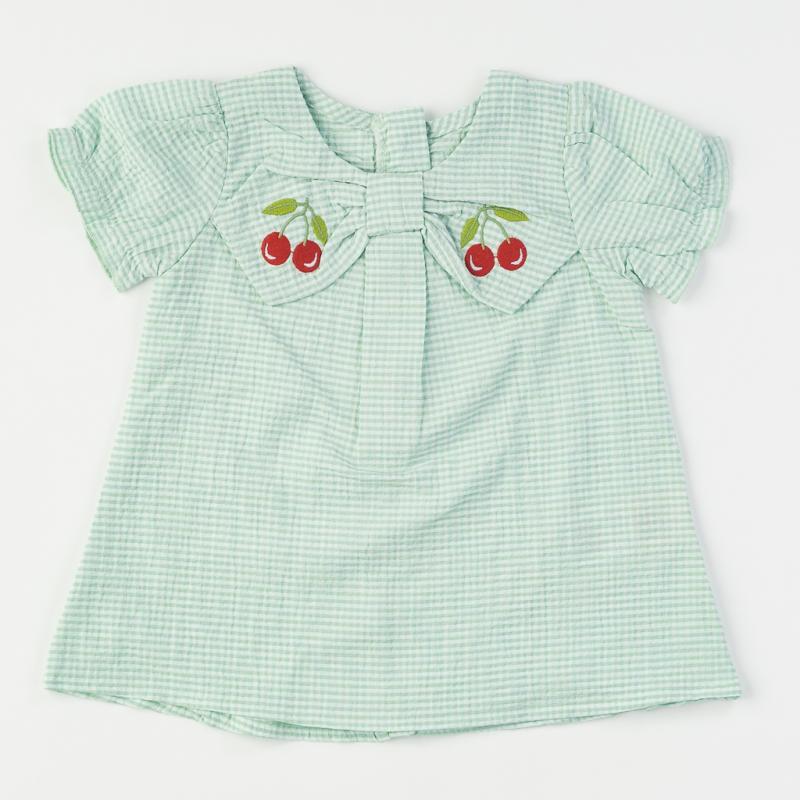 Baby dress with short sleeves  Cikoby Cherry   -  Mint