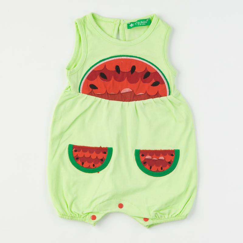Бебешки гащеризон  момиче Watermelon - Зелен